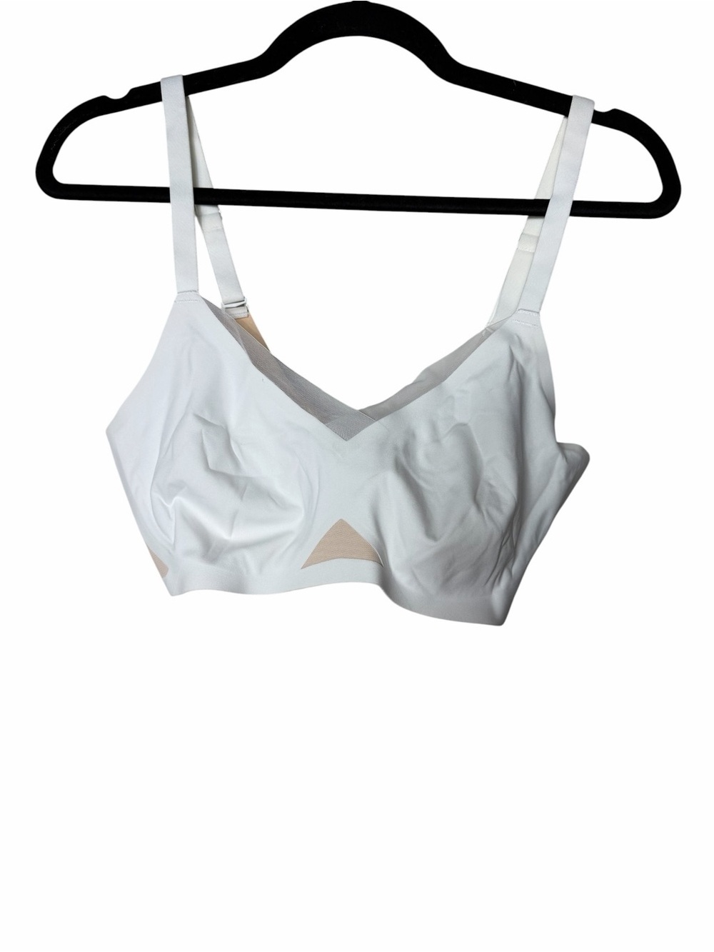 HoneyLove CrossOver Wireless Stretch Mesh Bra White Medium *No Pads*